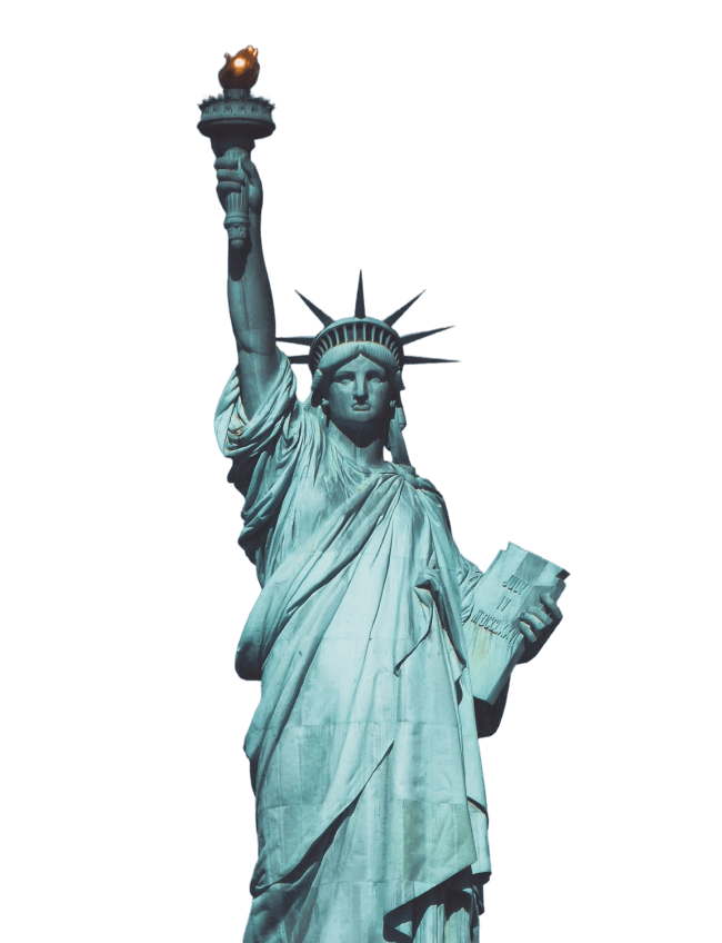 Statue of Liberty with radiating rays
